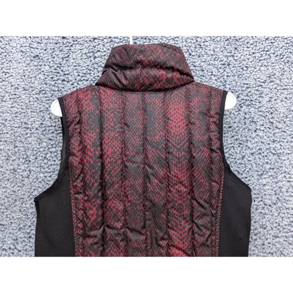 Harley Davidson Down Feather Puffer Vest Size LG Asymmetrical Full Zip Moto Red - Picture 7 of 13